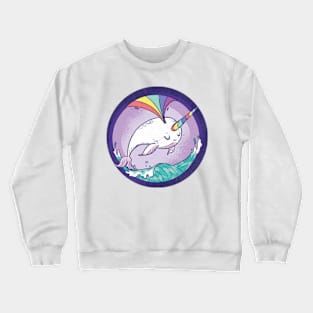 Narwhal Rainbow Unicorn Whale Cute Purple Blue Yellow Red Sticker Shirt Crewneck Sweatshirt